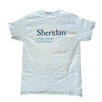 Sheridan PSB T-Shirt with Stacked Logo - White